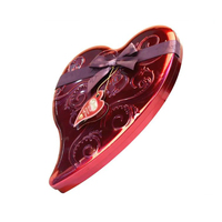 Boîte en métal en forme de cœur pour bonbons imprimés sur mesure, boîte en métal pour biscuits, chocolat, nourriture, boîte cadeau rouge pour mariage, boîte en métal alimentaire
