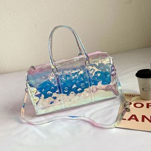 Muestra gratuita Bolso de mano grande y moderno para mujer, bolso de viaje transparente holográfico - Product Image 6