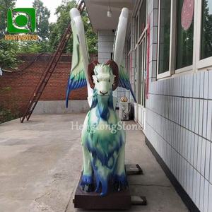 Fibra de vidrio chino antiguo <span class=keywords><strong>Bai</strong></span> <span class=keywords><strong>Ze</strong></span> escultura resina Animal estatua - Product Image 5