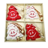 Décorations de Noël créatives : Pendentifs en buis, ornements de sapin de Noël, élan, flocon de neige, cadeaux, boîte en buis peinte exquise