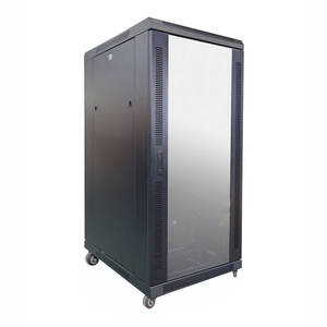 Gabinete de Red con Puerta de Vidrio con Cerradura de 19 Pulgadas, 18RU, 27RU, 42RU, 47RU, para Seguridad de Equipos - Product Image 1