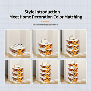 Kolay kurulum ve depolama bağlantısız depolama için yerden tasarruf sağlayan plastik çok katmanlı ayakkabı rafı ayakkabı dolabı - Product Image 6