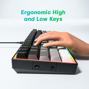 Teclado Mecánico para Juegos con 68 Teclas Intercambiables en Caliente, Teclas PBT con Impresión Lateral, Interruptor Azul, para Computadora Portátil y PC - Product Image 5