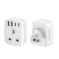 Harga pabrik USBC & 3USBA 17W UK ke Australia steker Adaptor perjalanan pengisian cepat Adaptor untuk AUS NZ Cina Argentina Fiji
