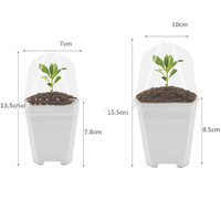 Pots de pépinière transparents de 4 pouces, pots de semis, pots de pépinière pour plantes avec dôme d'humidité, semoir pour jardin intérieur et extérieur