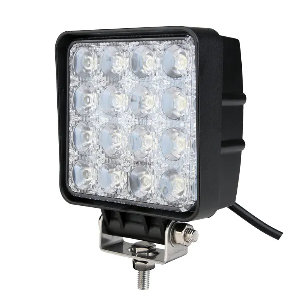 Luz led de trabajo de montaje lateral para coche, luz cuadrada superbrillante de 12V, 24V y 48w para camión todoterreno