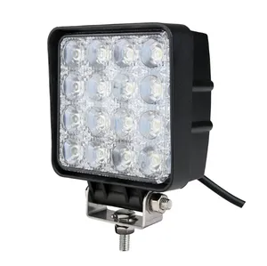 12V 24V 48w super lumineux carré camion d'urgence tout-terrain voiture montage latéral petite lumière de travail led