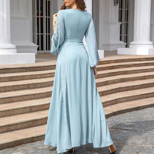 Ropa étnica personalizada OME túnica musulmana mujeres <span class=keywords><strong>Abaya</strong></span> bordado vestido informal FÁBRICA DE Dubái - Product Image 5