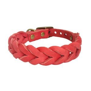 Designer Groothandel Zwart Bruin Rood Van Hoge Kwaliteit Lederen Gevlochten Hondenhalsband - Product Image 3