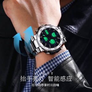 Montre classique rétro pour homme, double mouvement, multifonctionnelle, numérique, de luxe - Product Image 2