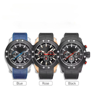 Montre de sport de luxe DK&YT pour homme, 48 mm, quartz, étanche, lumineuse, date, chronographe, bracelet en cuir - Product Image 3