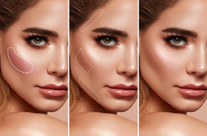 3 1 Poudre minérale pressée Blush Surligneur <span class=keywords><strong>Contour</strong></span> Correcteur Palette <span class=keywords><strong>Miroir</strong></span> Finition mate Contrôle de l'huile Pinceau étanche 6 couleurs - Product Image 2