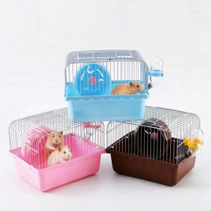 <span class=keywords><strong>Cage</strong></span> à hamster portable pour petits animaux avec dessus transparent et poignée de transport pour les voyages et l'habitat domestique - Product Image 1