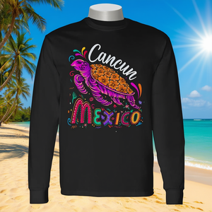 T-shirt a maniche lunghe Cancun Mexico Beach, design coordinato per famiglie e gruppi - Product Image 3