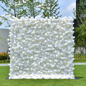 Fournitures <span class=keywords><strong>de</strong></span> <span class=keywords><strong>décoration</strong></span> <span class=keywords><strong>de</strong></span> mariage, panneau mural floral en roses blanches, <span class=keywords><strong>mur</strong></span> <span class=keywords><strong>de</strong></span> fleurs artificielles, toile <span class=keywords><strong>de</strong></span> fond 8 pieds x 8 pieds - Product Image 2