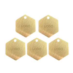 Accesorios colgantes de alta calidad, logotipo comercial grabado con láser, etiquetas para mascotas personalizadas de Metal de latón en blanco dorado para grabado - Product Image 1
