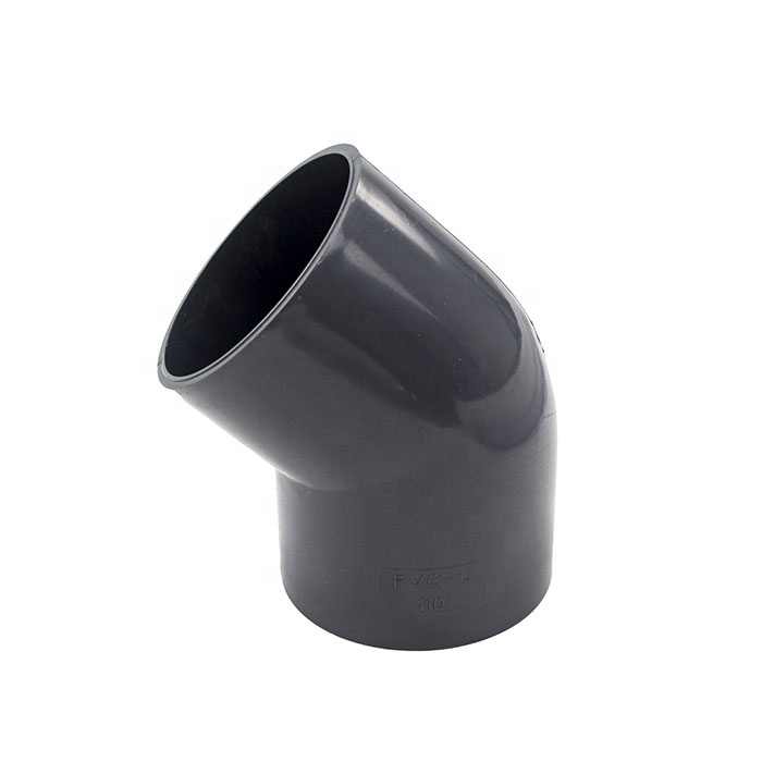 ISO4422 PVC Plastic Pipe Fitting Elbow Grey Color 45 Degree