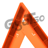 Lot de 3 triangles d'avertissement de sécurité routière réfléchissants pliables approuvés par les points avec étui de transport