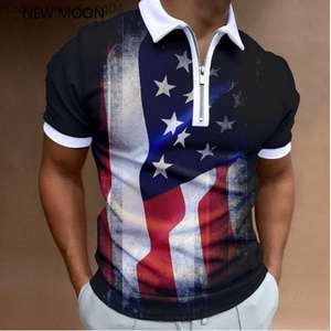 T-shirt zippé pour le sport, polo et activités de plein air - Design imprimé en 3D, confortable, élégant et polyvalent - Product Image 1