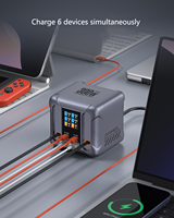 Kepala Pengisi Daya Super Cepat GaN PD3.1300W, Stasiun Pengisian Daya Desktop Multi-port, Blok Pengisi Daya Universal Berdaya Tinggi, Adaptor Cepat Pintar