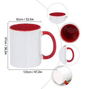 Tasse en céramique émaillée 2 tons, tasses colorées vierges à sublimer - Product Image 3