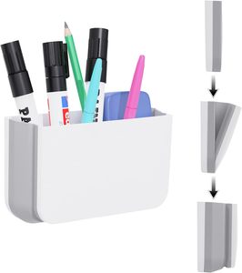 Colarr 20-Piece Magnetic Dry Erase Marker Holder - Whiteboard Pen Organizer Cups, Black & White - View #3