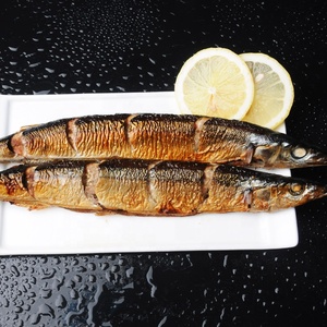 Pescado Saurio Salado y Asado Congelado, Caballa del Pacífico Precocinada y Seca, Entera y Redonda, IQF Japonés, Suministro a Granel para Restaurantes - Product Image 1