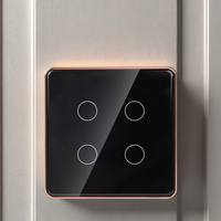 CNBINGO Vente en gros de luminaires muraux LED pour la maison, interrupteur intelligent Tuya, télécommande Alexa, interrupteurs tactiles Wifi à panneau incurvé