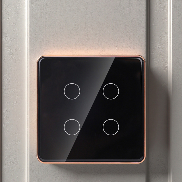 CNBINGO Wholesale Home Wall LED Light for Tuya Smart Switch Alexa Remote Control Wifi Curved Panel Touch Switches