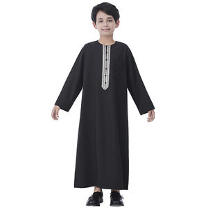 Moyen-Orient nouveau modèle adolescent garçons Robe longue Thobe Thawb sud-est asiatique arabe Hui ethnique enfants Abaya Costume Applique bord Thawb - Product Image 1