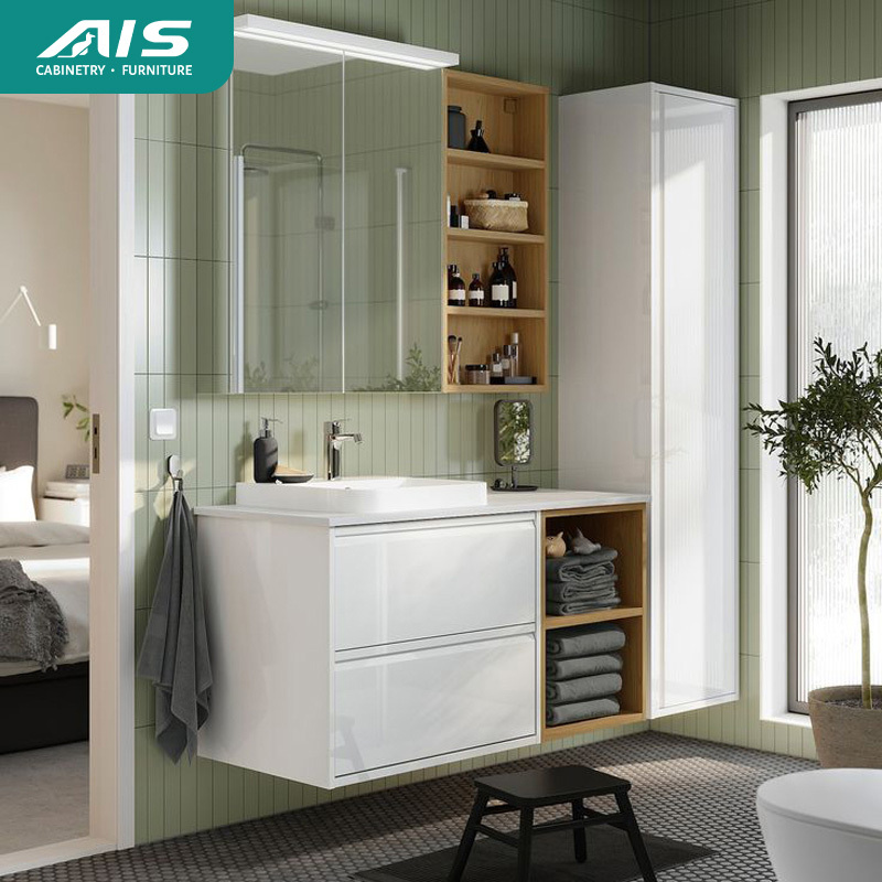 Wall Mounted Bathroom Cabinet Elegant Style