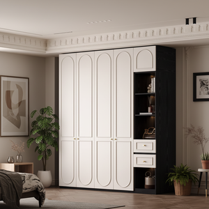 <span class=keywords><strong>Armadio</strong></span> Moderno con Porta ad Arco in Legno, <span class=keywords><strong>Cabina</strong></span> <span class=keywords><strong>Armadio</strong></span> Personalizzata per Camera da Letto, Organizzatore di Lusso - Product Image 4