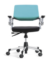 Chaise de bureau moderne et confortable en tissu, fonctionnelle avec roulettes pour la maison, les réunions et les espaces de travail