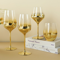 Ensemble de verres à boire décorés de mariage ultra-mince verre à vin plaqué or pour verres à vin blanc et rouge verres à vin à pied gobelet