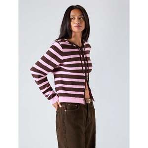 Striped Hooded <b>Cardigan</b> Multicolor Women's Wear - Product Image 6