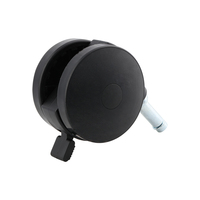 Roulettes pivotantes 360° de 75 mm, noires, à double roue, composant de mobilier, design moderne et durable, pour salon, salle à manger, hôpital, vente en gros