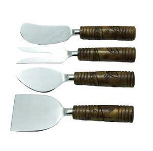 New Design High Quality Engraving Wooden Handle Steel <b>Cheese</b> <b>Knives</b> <b>Set</b> Customized Design Color and Packing - Product Image 5