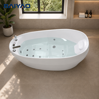 Baignoire Balnéo Ovale en Acrylique Autoportante à Jets Hydromassants, Vente Chaude Directe Usine, pour Hôtels et Villas