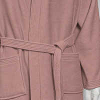 Peignoir léger en tissu gaufré pour hôtel et spa, avec col châle, pour femmes, après le bain et le massage, longueur mi-mollet, durable, fournisseur