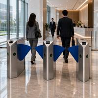 Sistema de Control de Acceso para Peatones con Barrera Anti-Colisión, Puerta Giratoria, Reconocimiento Facial y Control de Velocidad