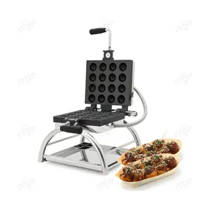 Commercial Rotary 16 Hole Bomb Burner Waffle Iron Waffle Octopus Ball Baking Machine