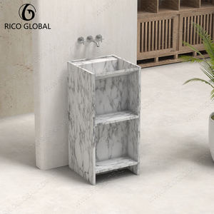 อ่างล้างหน้าแบบตั้งพื้นหินธรรมชาติทันสมัย ขนาดสั่งทำได้ ราคาขายส่งสำหรับห้องน้ำ - Product Image 4