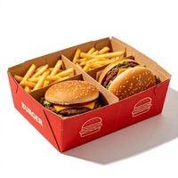 Envases de Alimentos Desechables Ecológicos Personalizados para Restaurantes, Comida Rápida, Hamburguesas, Papas Fritas, Cartón Corrugado con Recubrimiento UV