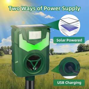 2025 recién llegado repelente de animales Solar activado por movimiento Animal ciervo gato perro repelente espantapájaros ultrasónico Animal disuasorio Ip44 - Product Image 5