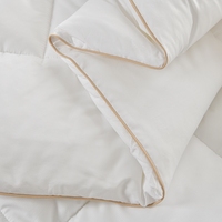 Parure de lit d'hôtel 5 étoiles en satin uni 100 % polyester, douce et luxueuse, couleur blanc, comprenant housse de couette et draps.