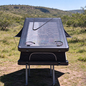 Tente de toit rigide en aluminium pour 3-4 personnes, avec LED, pour camping 4x4, imperméable, avec fenêtre arrière et charnières en X - Product Image 3