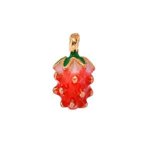 Abalorio de aleación de fresa KC, colgante de fruta de Color dorado, DIY pendientes colgantes de moda, accesorios, adorno para hacer joyas - Product Image 6