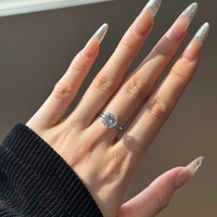 Fiançailles Argent 925 Bijoux De Luxe Certificat 0.5ct 1ct 2ct 3ct 4ct 5ct D Couleur VVS1 Moissanite Anneau pour Femme Cadeau De Mariage