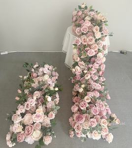Camino de Mesa de Flores Artificiales de Seda en Degradado Rosa Intenso |   Creador de Ambiente Moderno de Alta Calidad Hecho en Shandong para Escenas de Boda, Entrega Rápida - Product Image 6