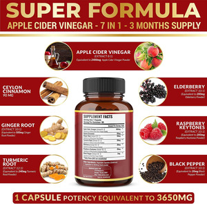 Elma Sirkesi 7'si 1 Arada Yumuşak Kapsüller ACV Kapsülleri Anne Mayasıyla Kilo Kontrolü, Metabolizma ve Sindirim Sağlığı İçin - Product Image 3
